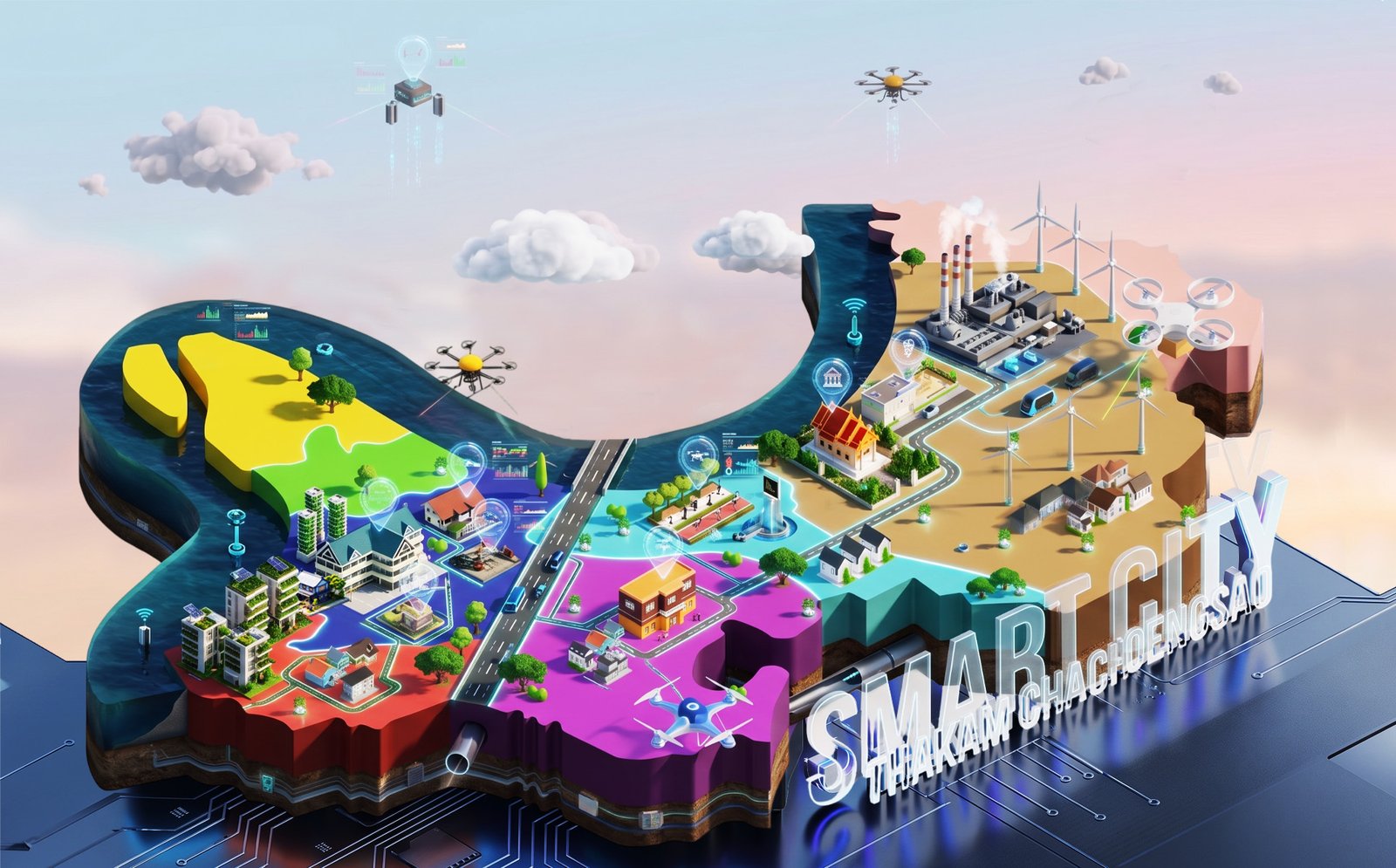 แผนที่ Smart City เทศบาลตำบลท่าข้าม